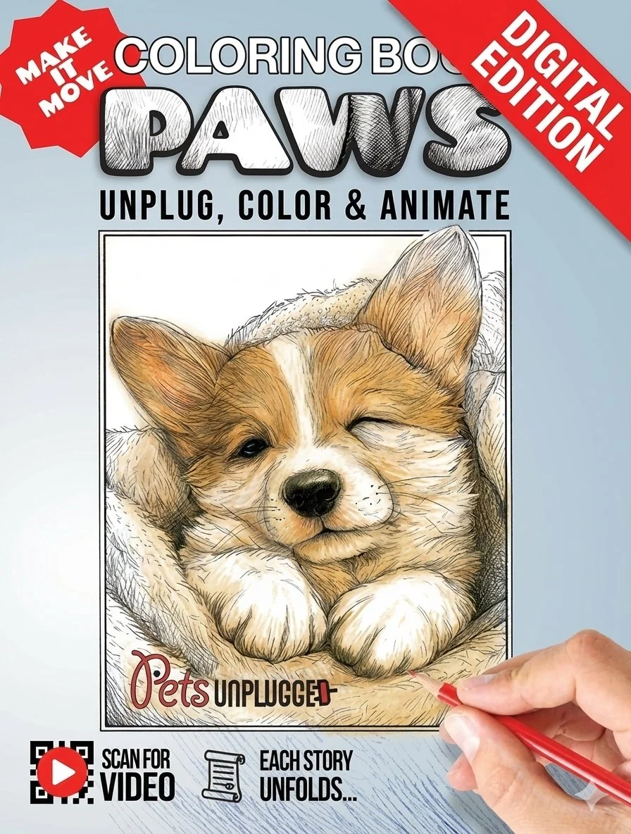 PAWS interactive coloring book digital PDF download